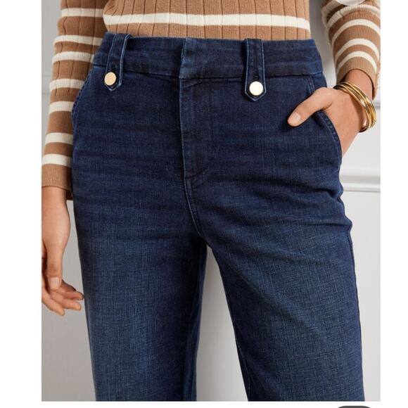 Talbots High Waist Wide Leg Trouser Jeans Dark Denim Pants Womens 16 W Wide - Picture 3 of 12
